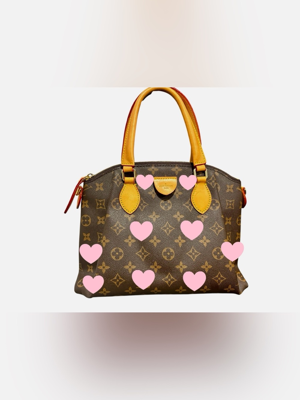 Luxury Brown Monogram Satchel Handbag